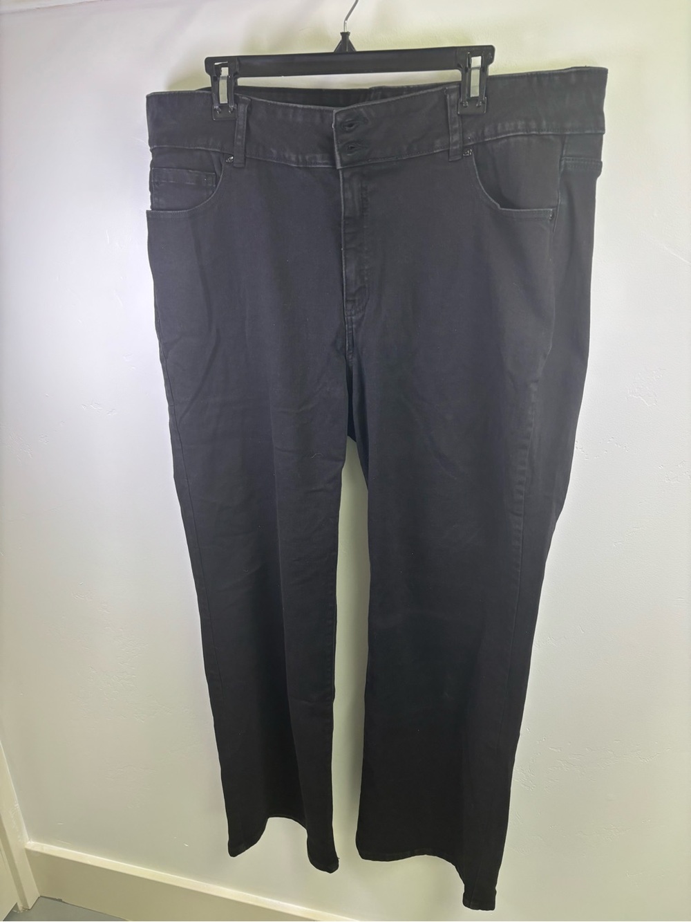 LANE BRYANT JEANS BOOTCUT HIGH RISE WOMEN 22 BLACK COTTON POLYESTER SPANDEX